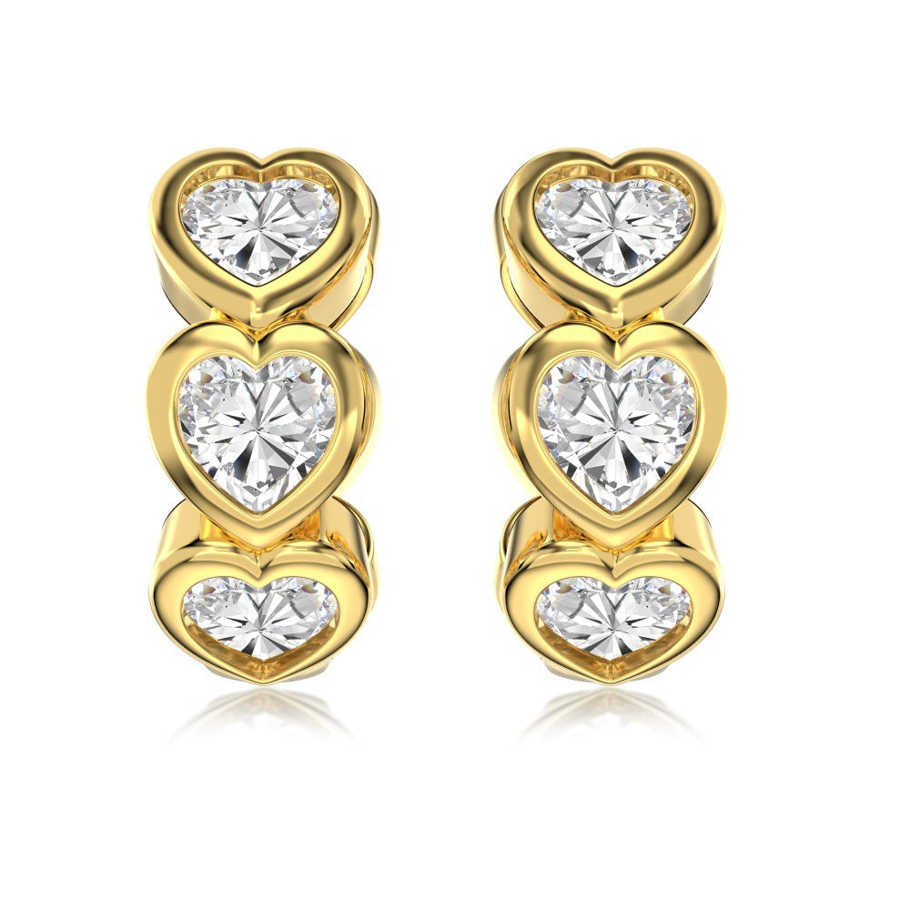 S925 Silver Heart-shaped Zircon Earrings