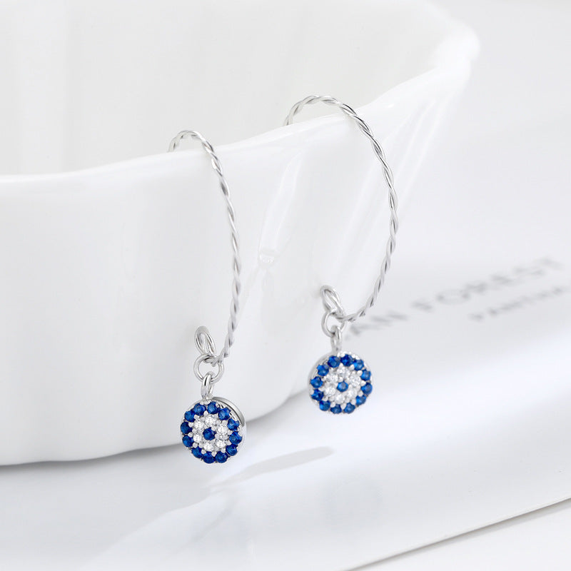 Sterling Silver Zircon Needle Earrings