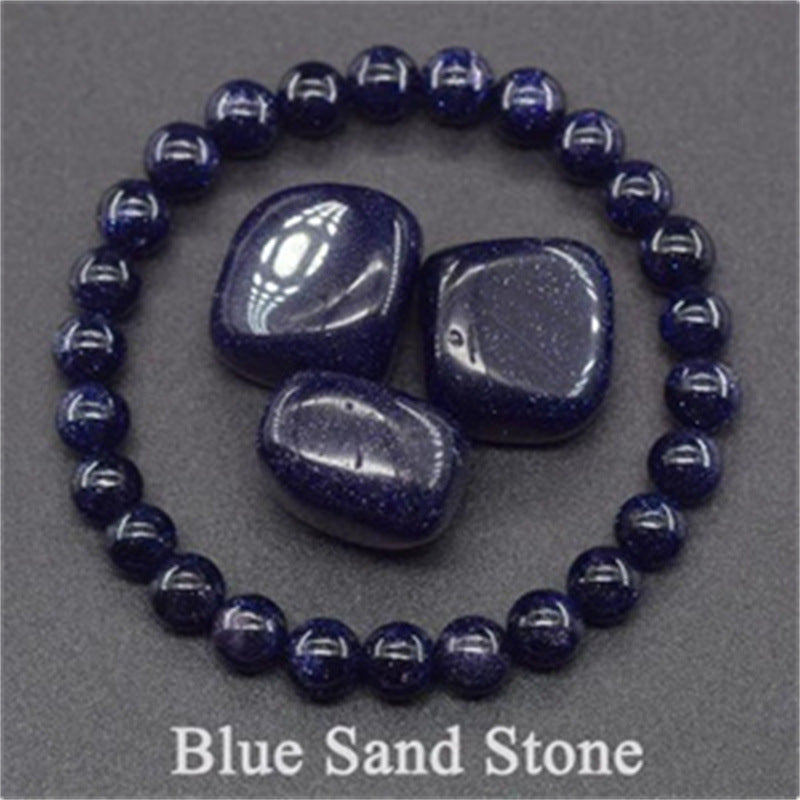 Natural Stone Elastic Beaded Bracelet