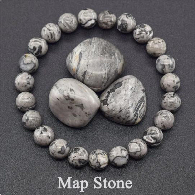 Natural Stone Elastic Beaded Bracelet