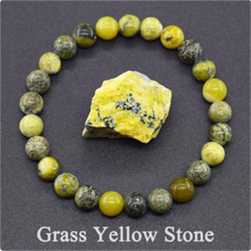 Natural Stone Elastic Beaded Bracelet