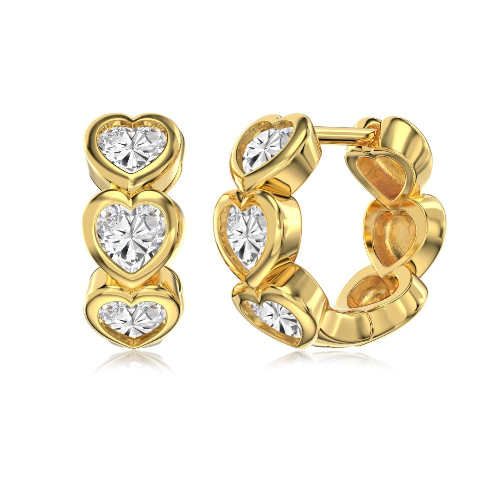 S925 Silver Heart-shaped Zircon Earrings