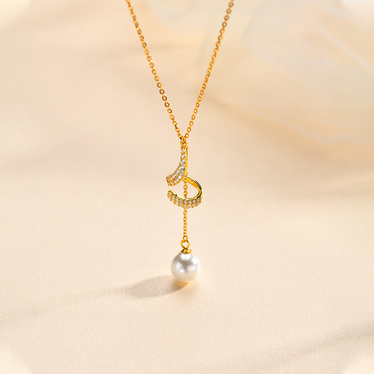 925 Sterling Silver Pearl Tassel Necklace