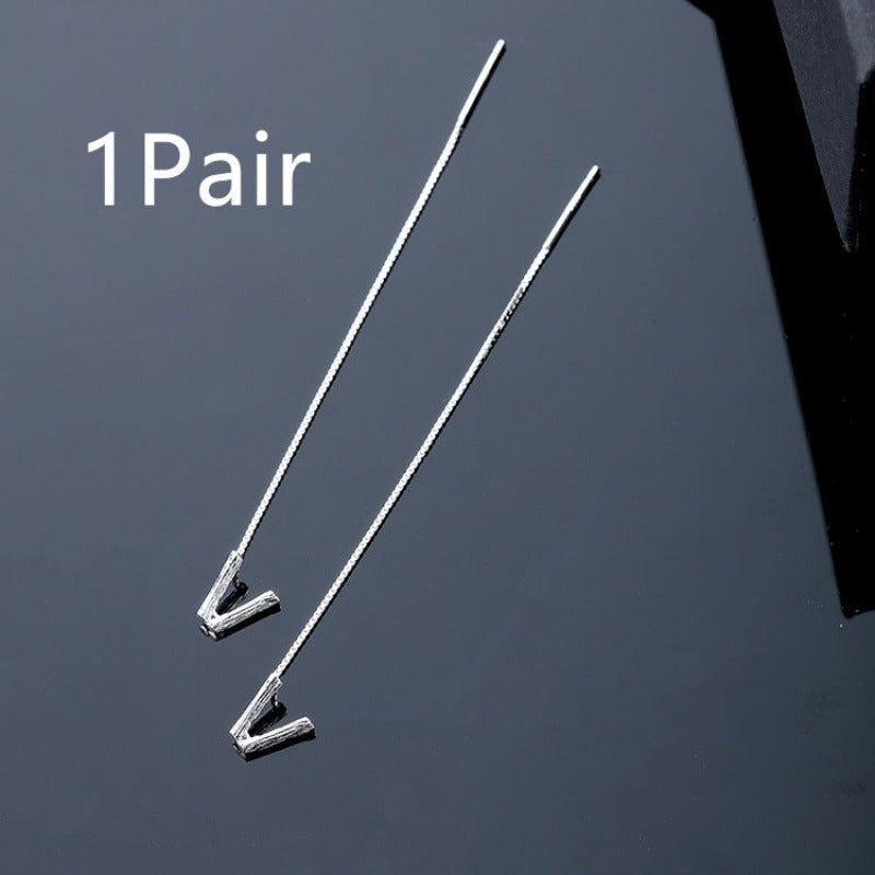 925 Sterling Silver Letters Drop Earrings