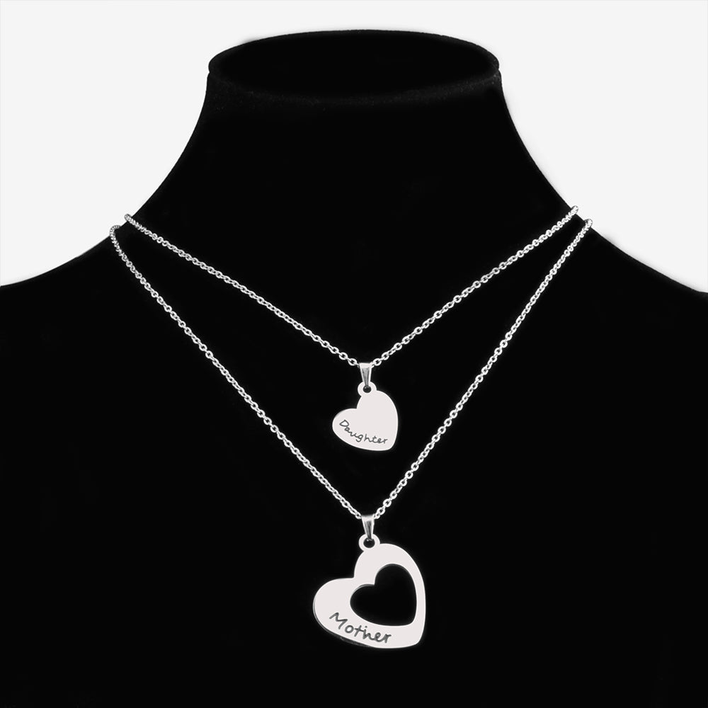 Fashion Stainless Steel Double-heart Necklace - Kaldas Online Shopping