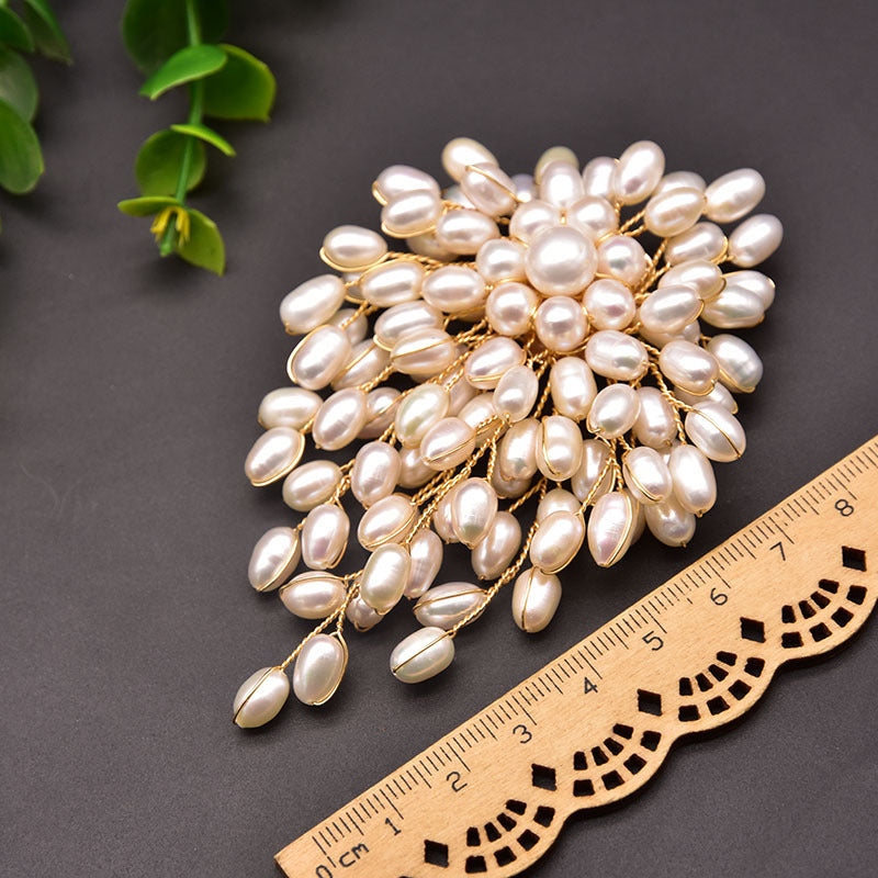 Natural Hand-woven Pearl Brooch - Kaldas Online Shopping