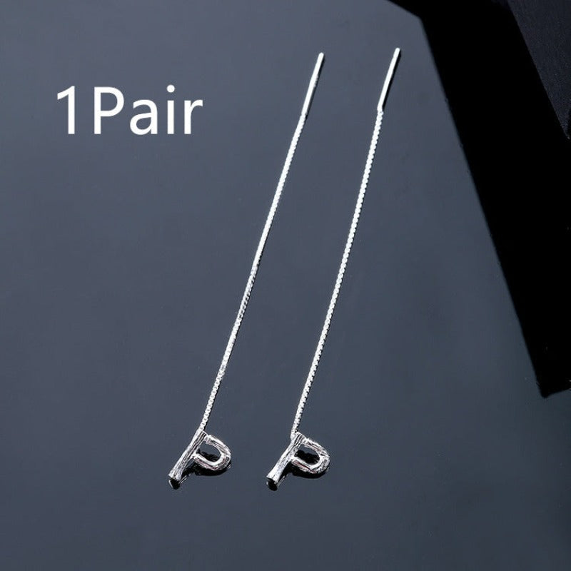 925 Sterling Silver Letters Drop Earrings