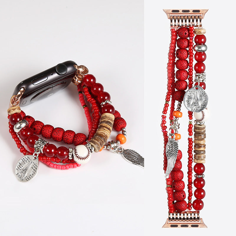 Handmade Beaded Bracelet Watch Band - Kaldas Online Shopping