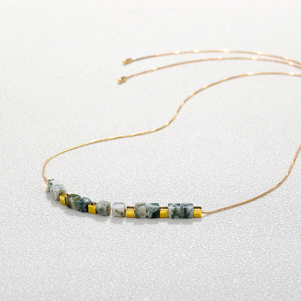 Squares Natural Stone Necklace - Kaldas Online Shopping