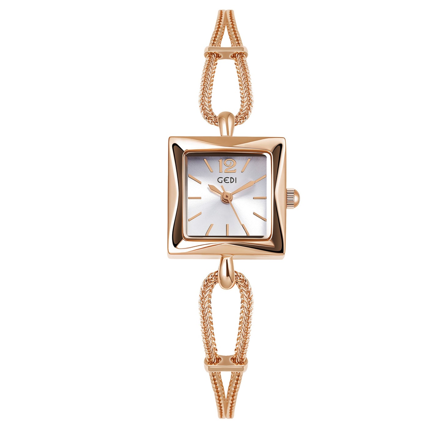 Antique Style Square Plate Alloy Bracelet Watch