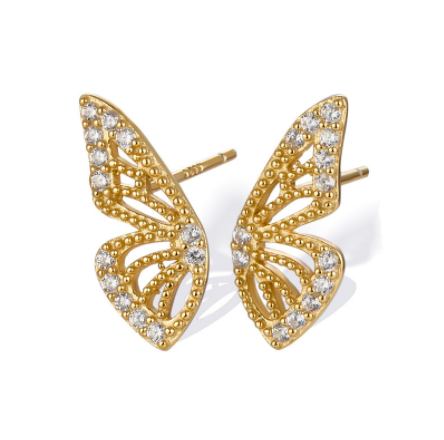 Crystal Butterfly Earrings - Kaldas Online Shopping