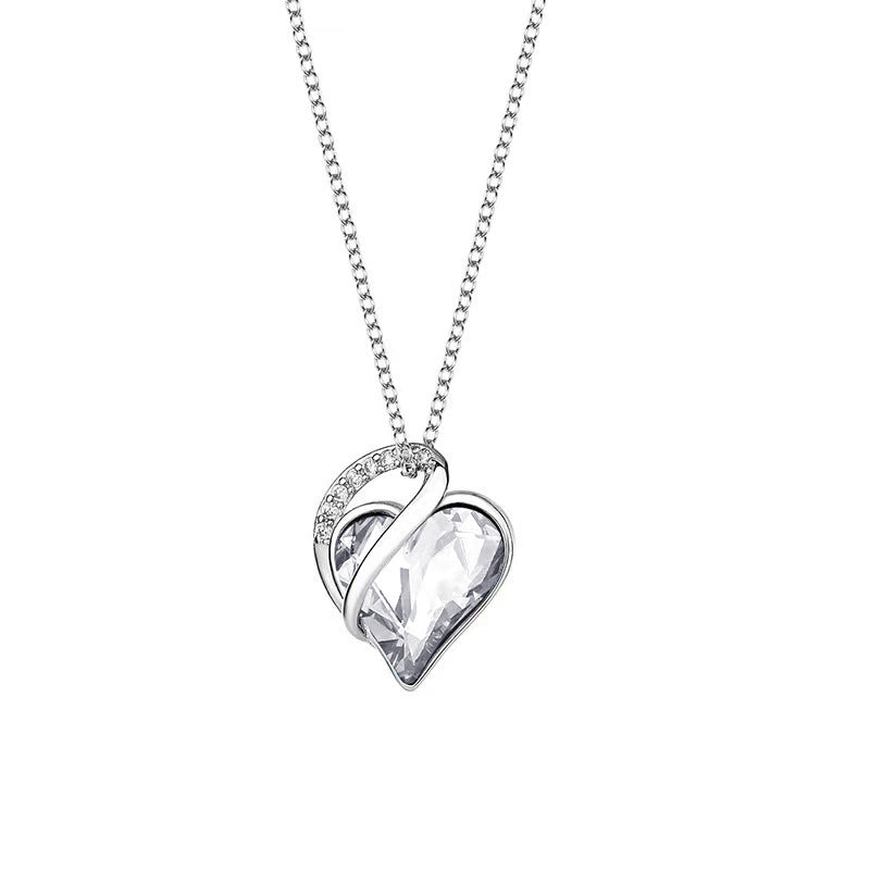 Sliver Heart Shaped Geometric Necklace - Kaldas Online Shopping