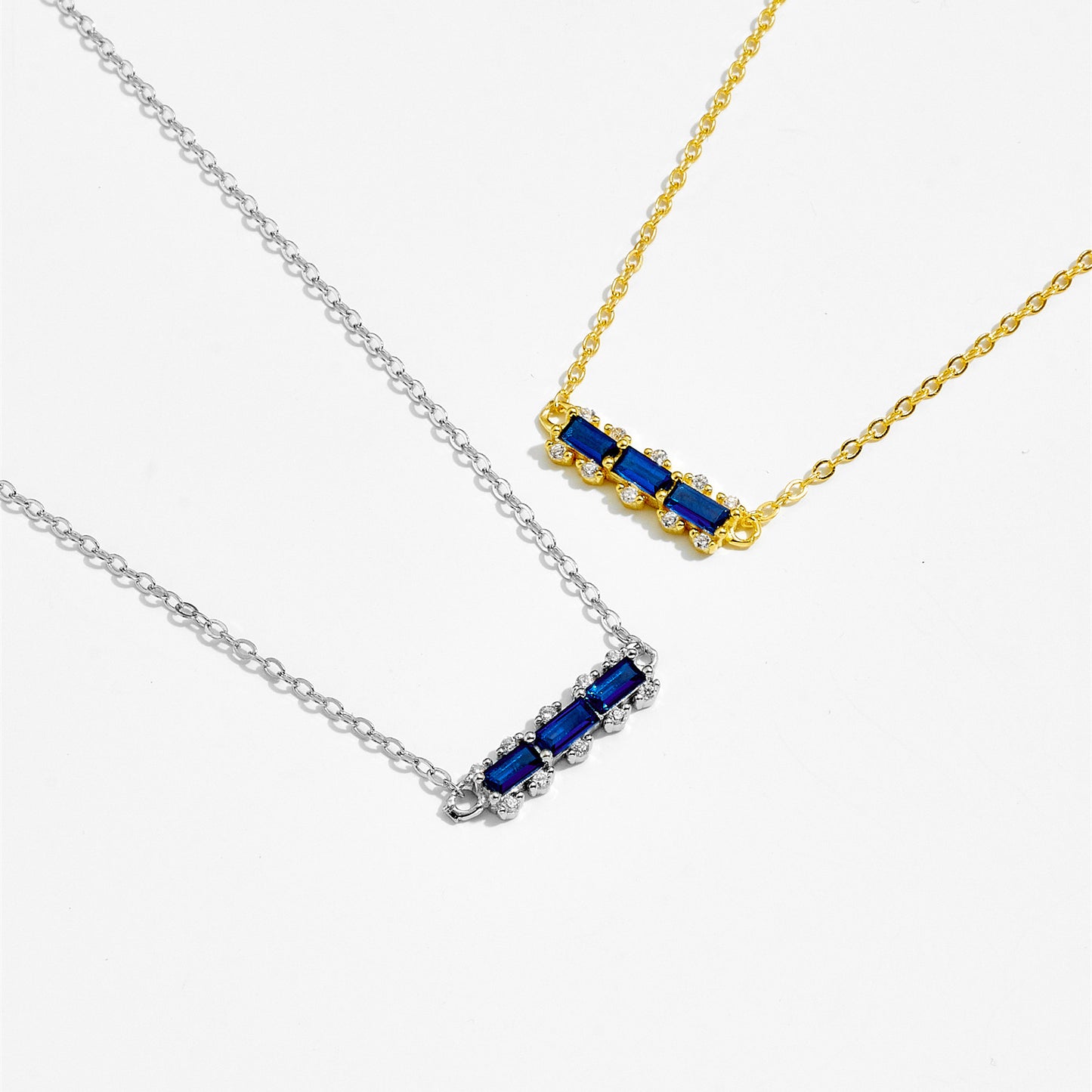 S925 Silver Colored Gem Necklace