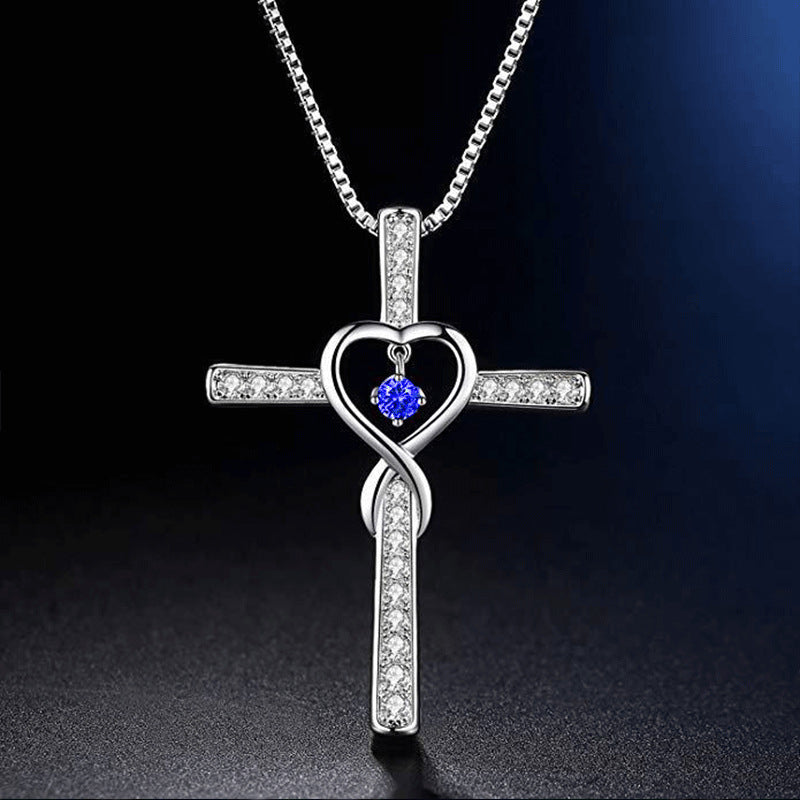 Cross Zircon Necklace - Kaldas Online Shopping
