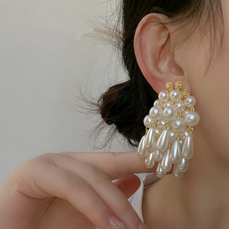 Vintage Pearl Tassel Earrings