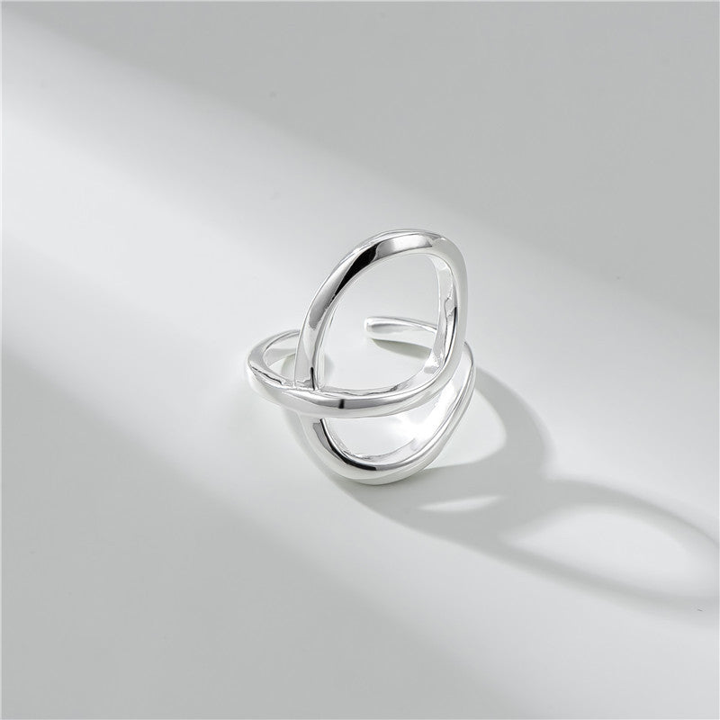 925 Sterling Silver Line Winding Ring