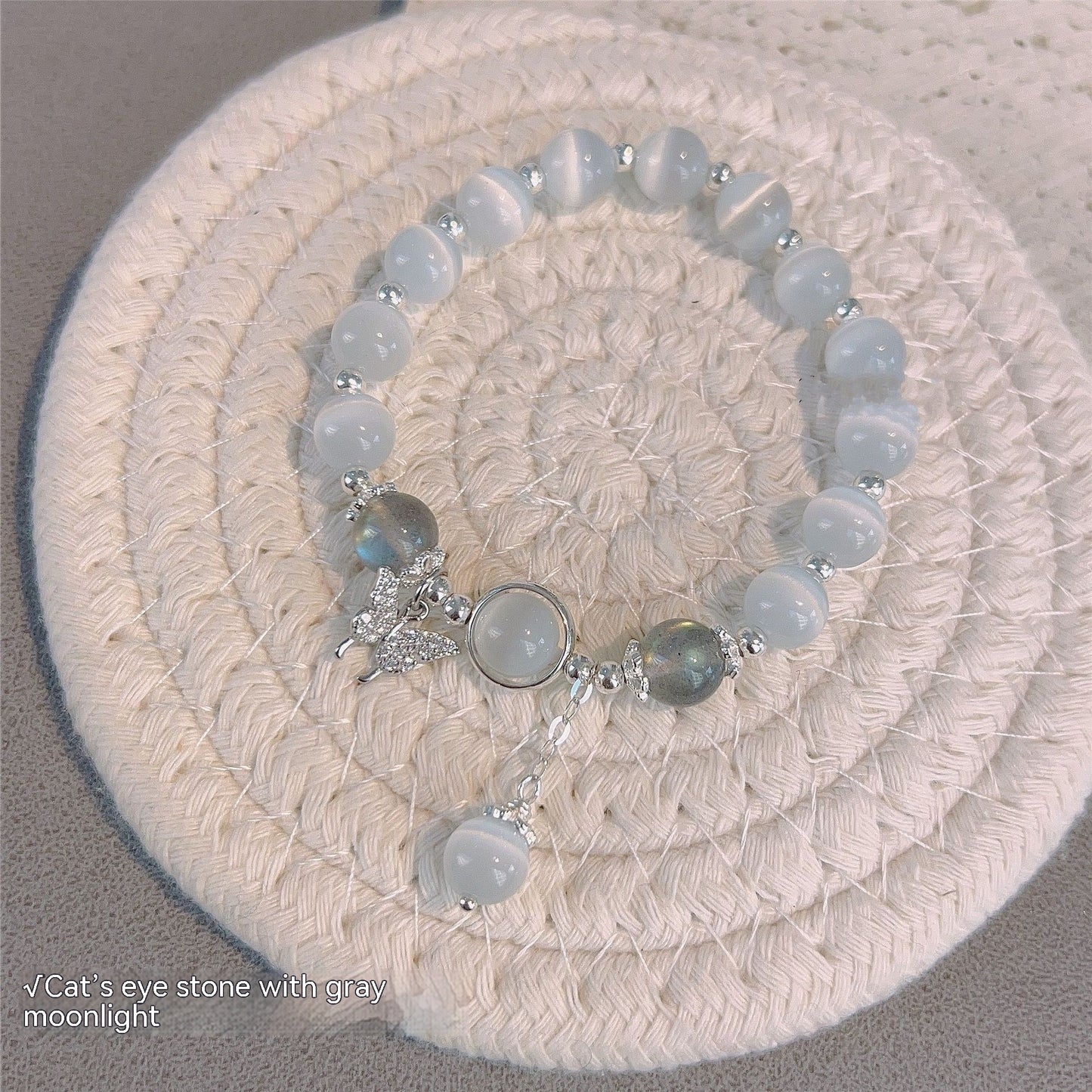 Gray Moonlight Butterfly Bracelet