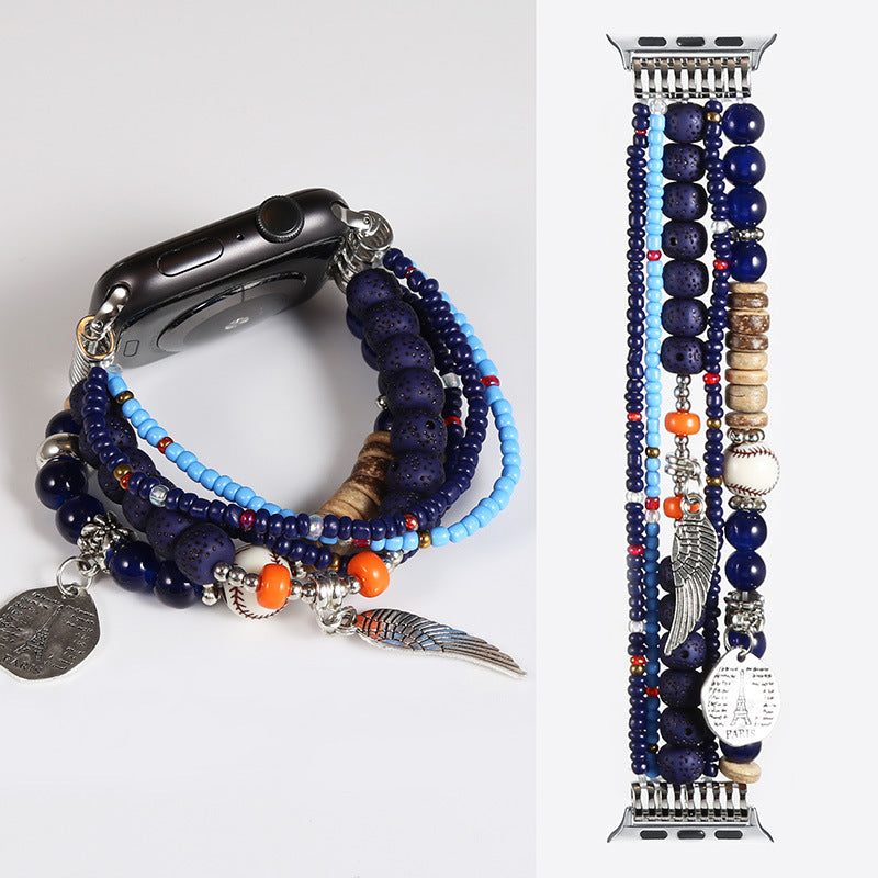 Handmade Beaded Bracelet Watch Band - Kaldas Online Shopping