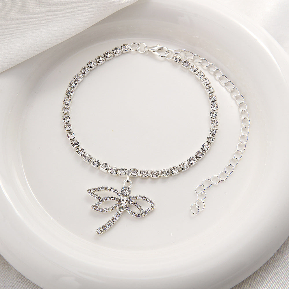 Dragonfly Rhinestone Anklet