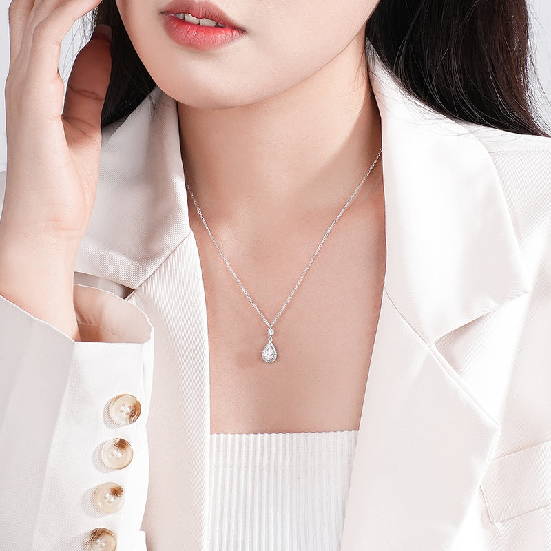 S925 Sterling Silver Spark Drop Necklace