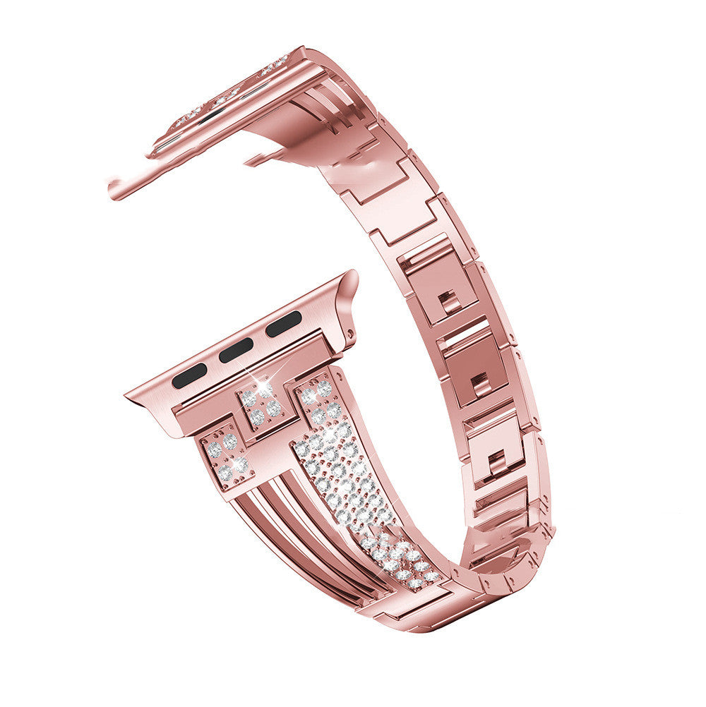 Stainless Steel Rhinestone Watch Band