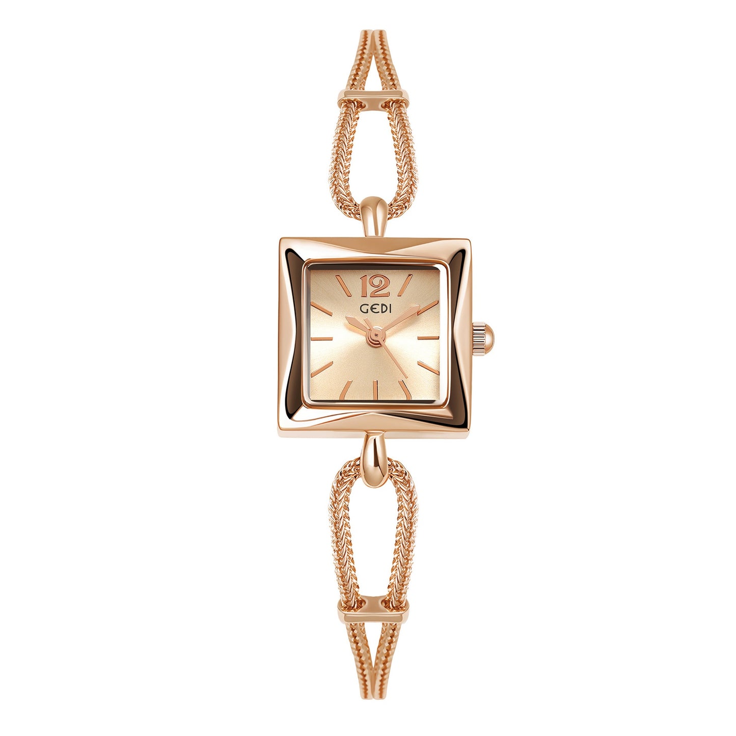 Antique Style Square Plate Alloy Bracelet Watch