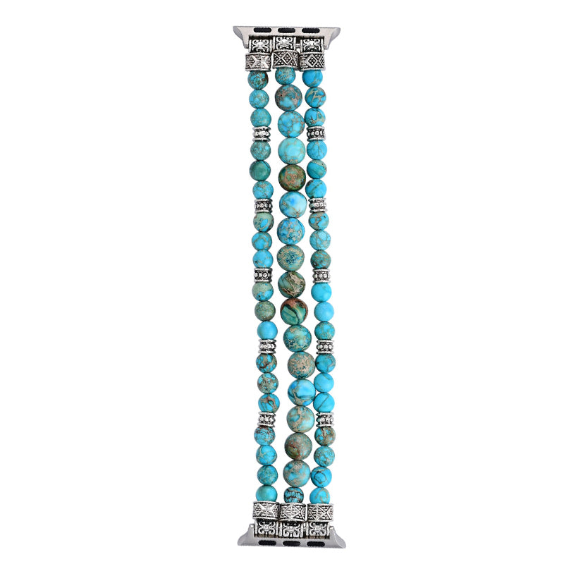 Turquoise Stretch One Piece Beaded Watch Band