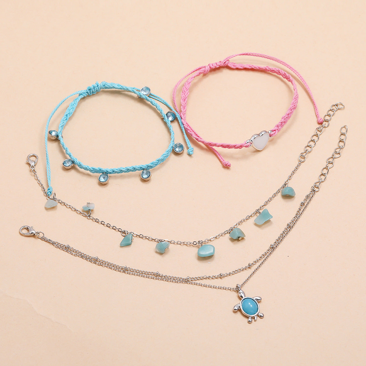 Fashion Hand-woven Blue Anklet - Kaldas Online Shopping