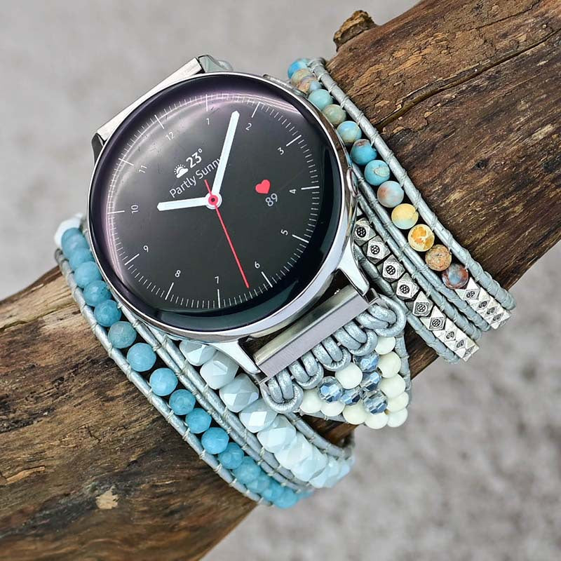 Natural Stone Crystal Woven Watch Band