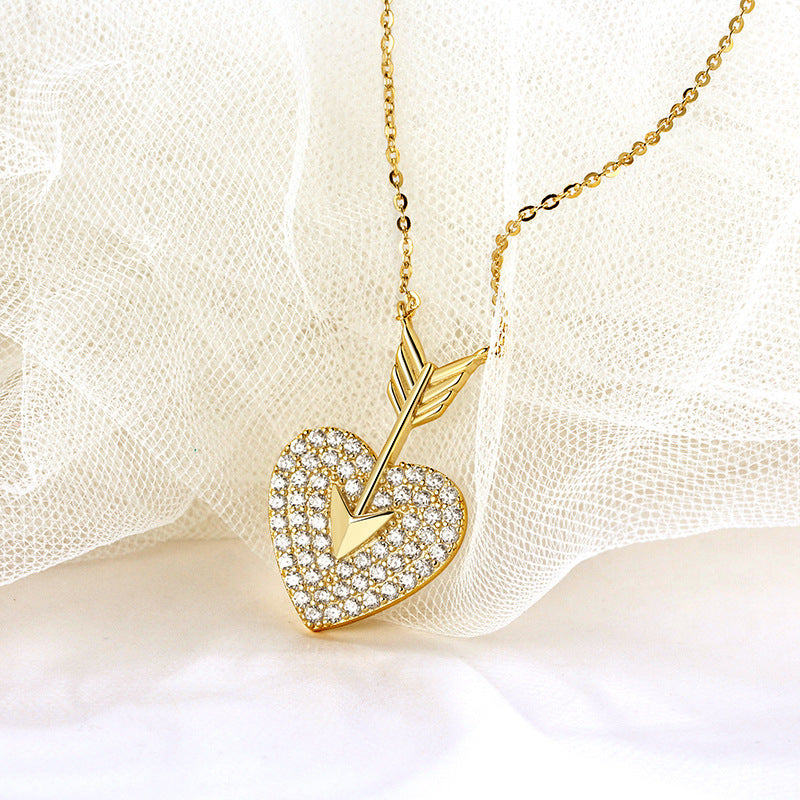 Silver Diamond Heart Shaped Necklace - Kaldas Online Shopping