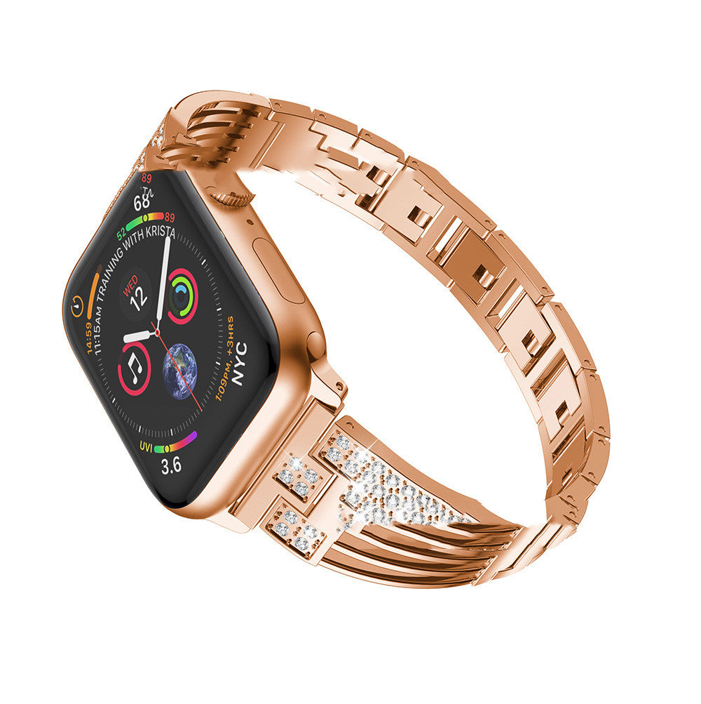 Stainless Steel Rhinestone Watch Band