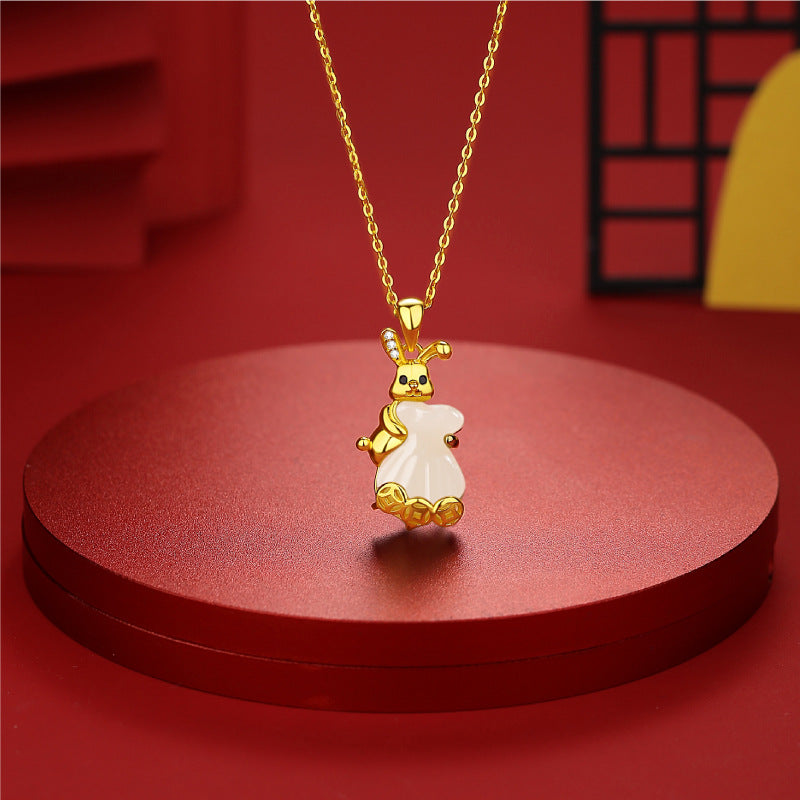 Sterling Silver Cute Rabbit Necklace