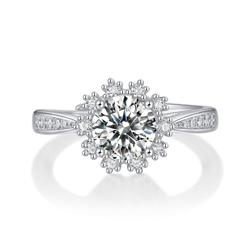 Diamond ring with a white background