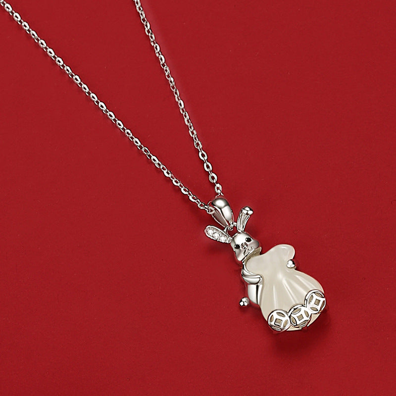 Sterling Silver Cute Rabbit Necklace