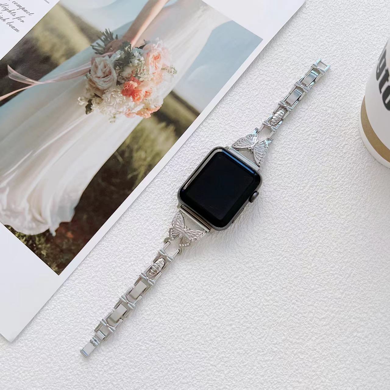 Small Butterfly Alloy Smart Watch Band - Kaldas Online Shopping