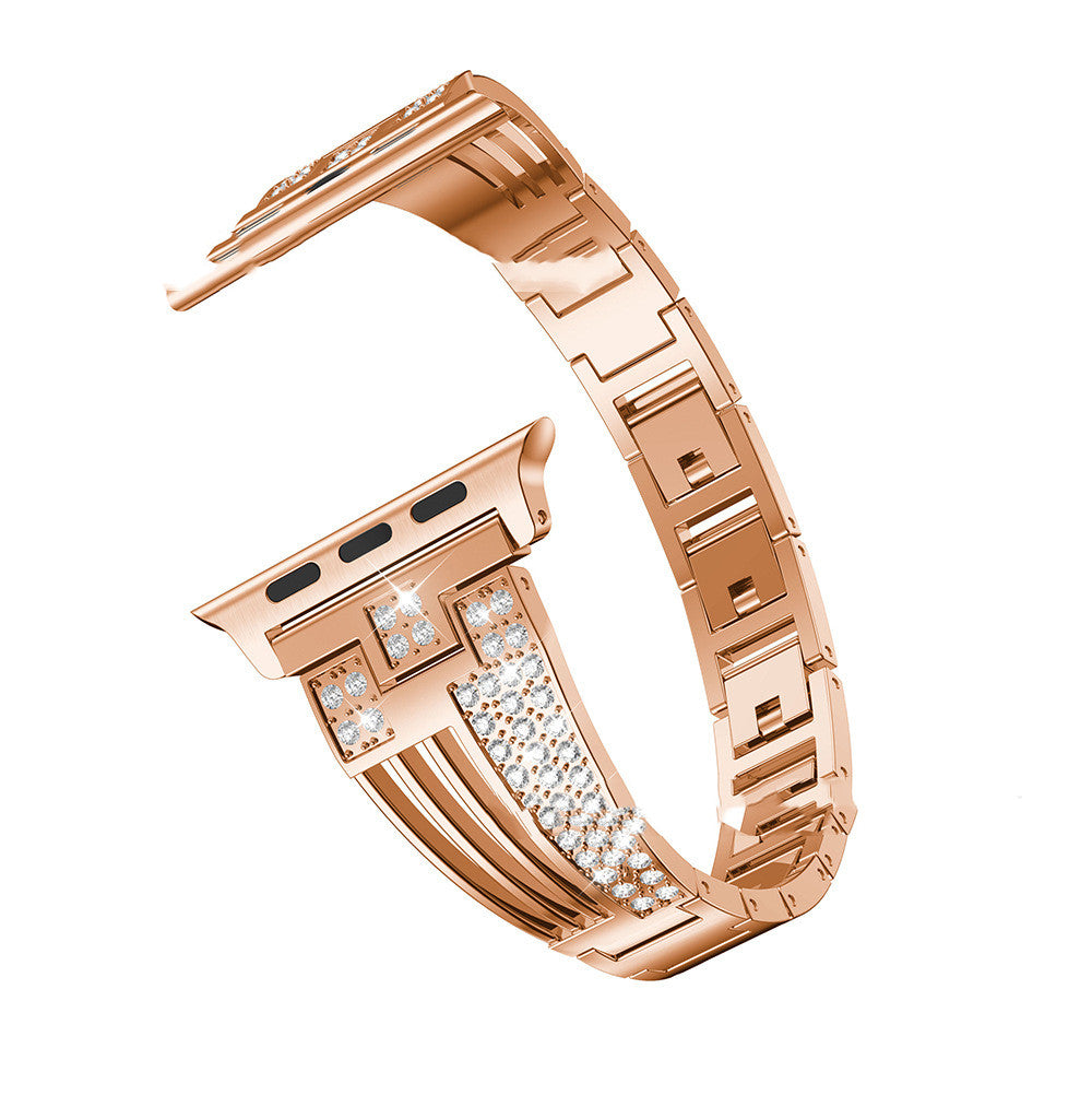 Stainless Steel Rhinestone Watch Band